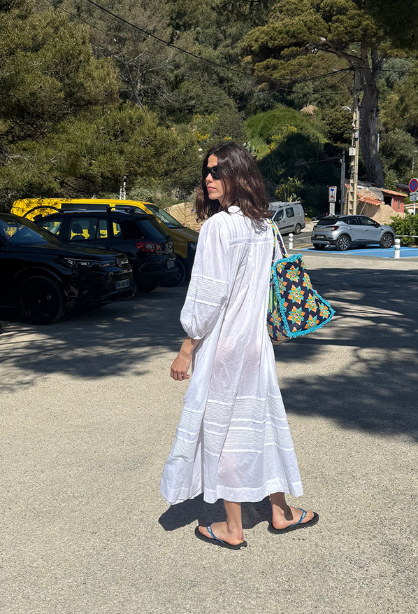 Ingrid White Cotton Voile Dress