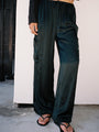 Marceau Black Satin Cargo Pant
