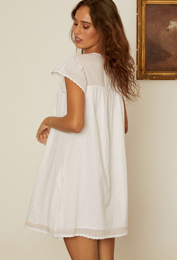 keely cotton cap sleeve mini dress Z Supply Perfectly Taupe Kalani The Oh Polly Meli Sweetheart Mini Dress in white features a timeless design for elegant wear Cote Cap Sleeve Pocket Mini