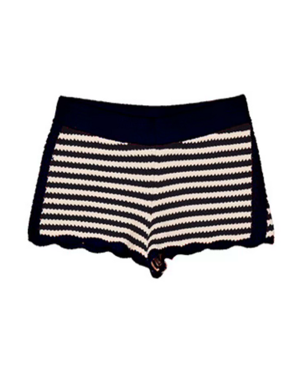 Fava Navy Stripe Knit Short