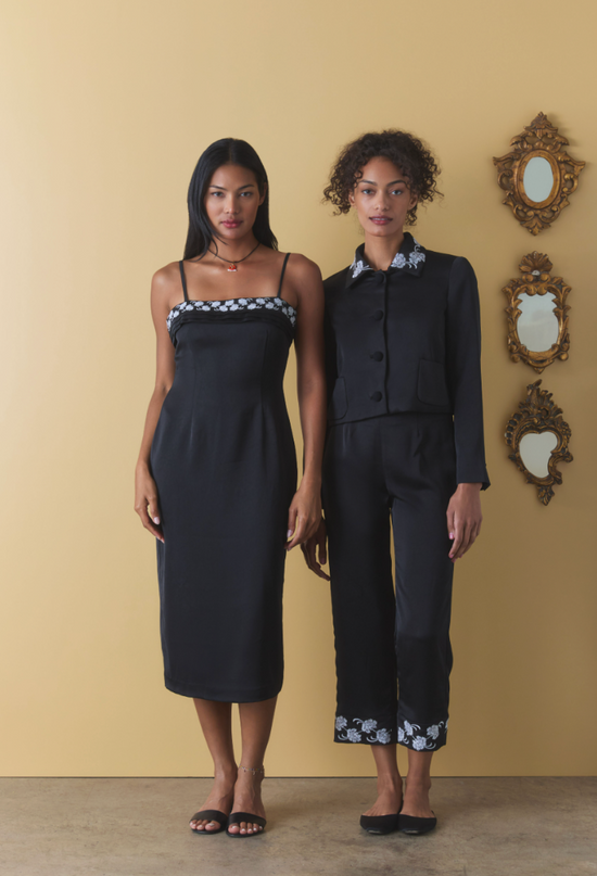 Gilly Black Satin Pant