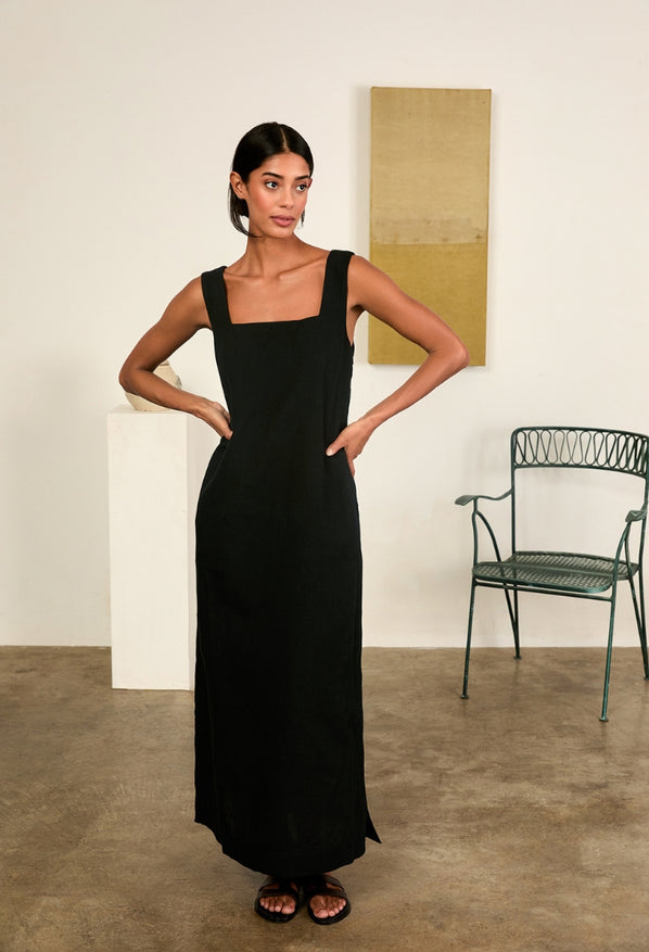 Salone Black Linen Maxi Dress Ciao Lucia Salone Black Linen Maxi Dress Ciao Lucia