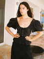Ezio Top Black Cotton