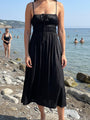 Gabriela Black Silky Satin Dress