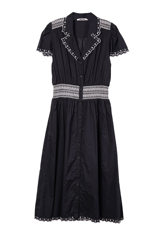 Naomi Black Cotton Voile Dress