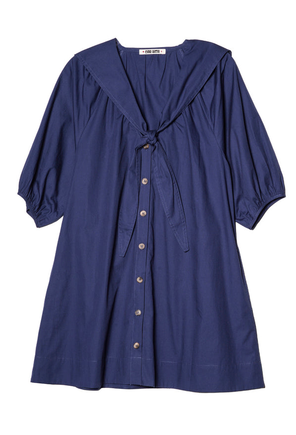 Clara Midnight Cotton Poplin Dress