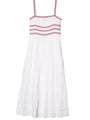 Carolyne Floral Embroidered White Voile Dress