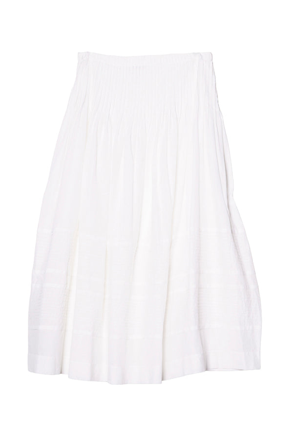 Enika White Cotton Voile Skirt