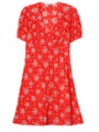 Alix Red Begonia Silk Dress