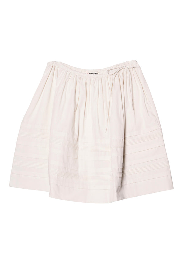 Bria Ivory Cotton Poplin Skirt