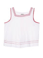 Lexi Floral Embroidered White Voile Tank