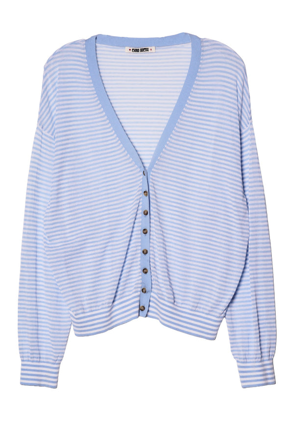 Jorgie Periwinkle Sheer Knit Cardigan