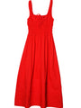 Iris Red Cotton Poplin Dress