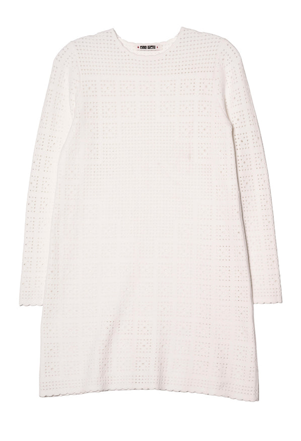 Inessa White Crochet Knits Dress