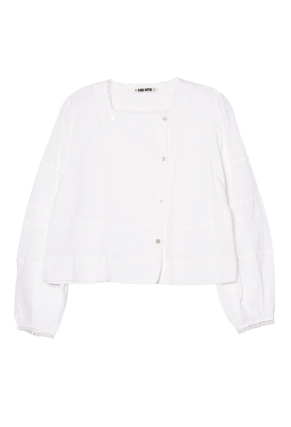 Aldina White Cotton Voile Top