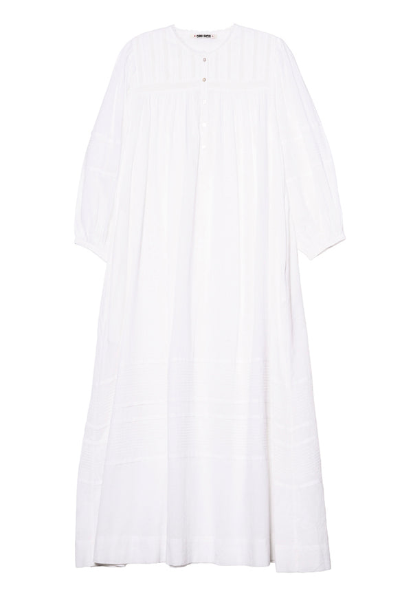 Ingrid White Cotton Voile Dress