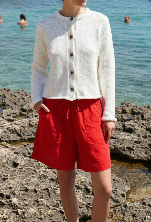 Doris White Cotton Sweater