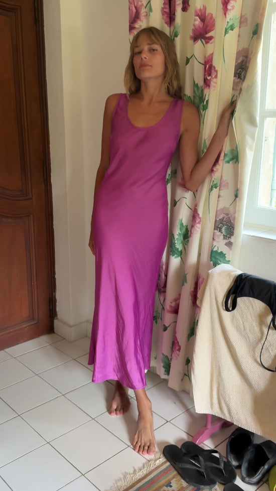 Leticia Orchid Satin Dress
