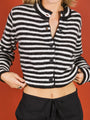 Firenze Black + White Stripe Cardigan
