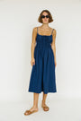 Gabriela Dress Navy Washed Cotton