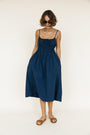 Gabriela Dress Navy Washed Cotton