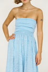 Gia Dress Baby Blue Sustainable Stripe