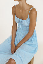 Gabriela Dress Baby Blue Sustainable Stripe
