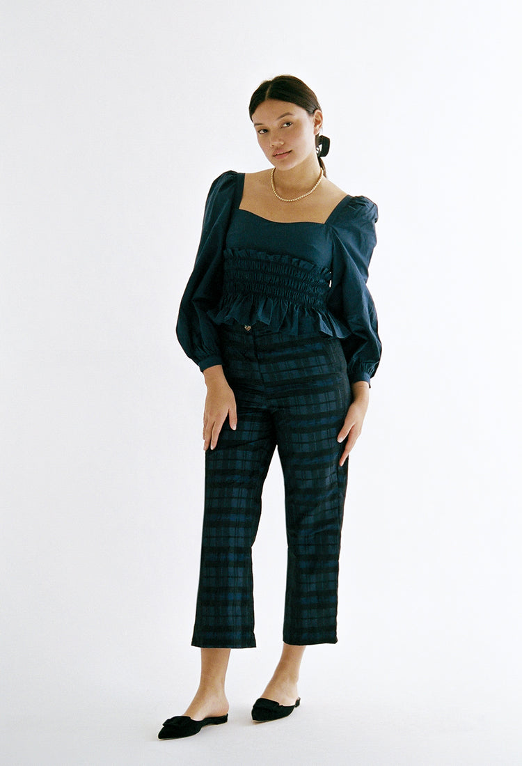 Zara, Pants & Jumpsuits, Zara Basic Blue Plaid Pants Xs