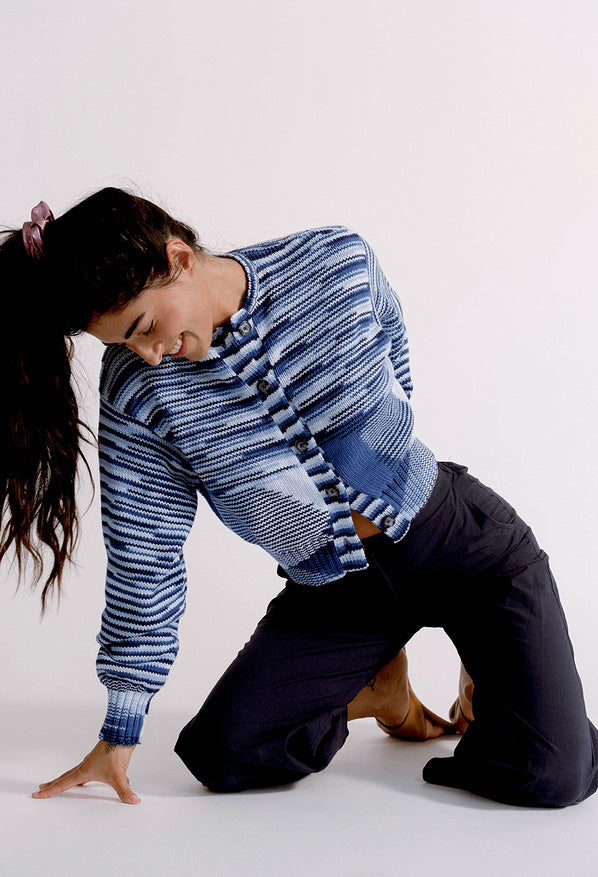 Varese Cardigan Acqua Space Dye