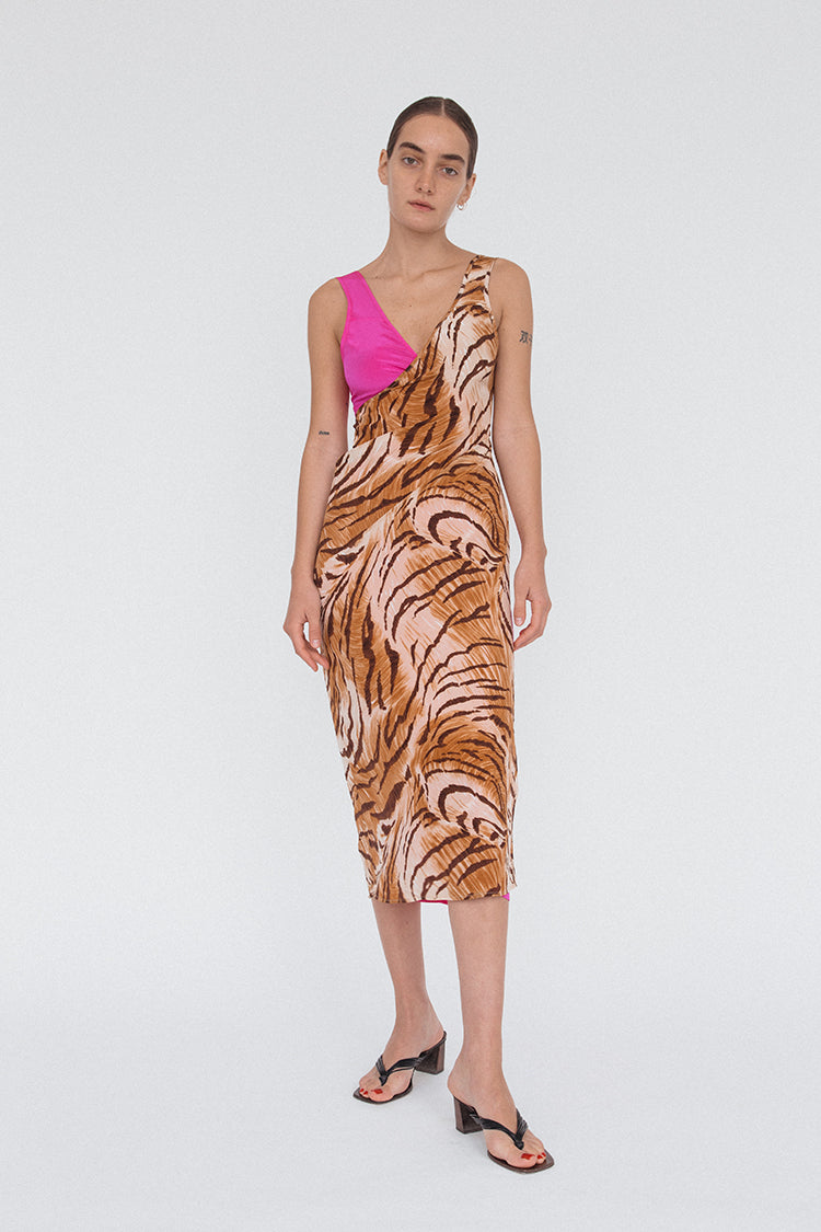 Marguerita Dress Tiger/Fuchsia