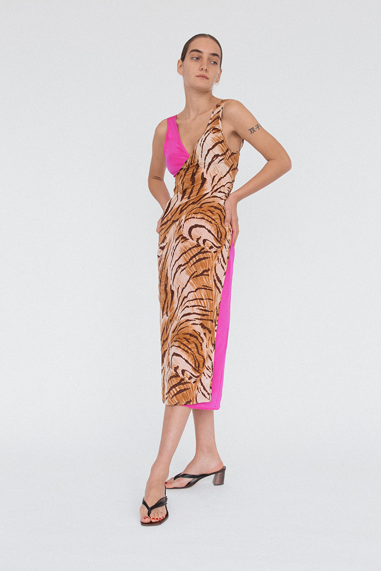 Marguerita Dress Tiger/Fuchsia